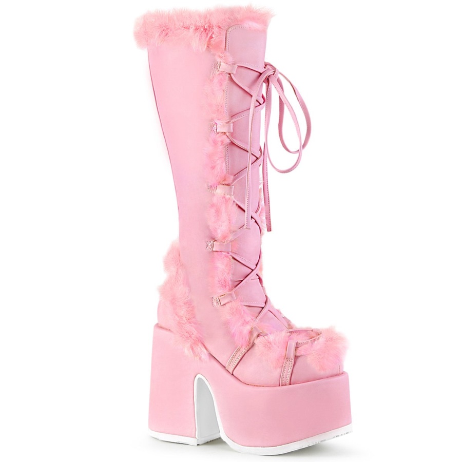 camel_311_pastel_pink_vegan_leather_demonia.jpg Camel-311 Pastel Pink Vegan Leather Demonia - Image 1