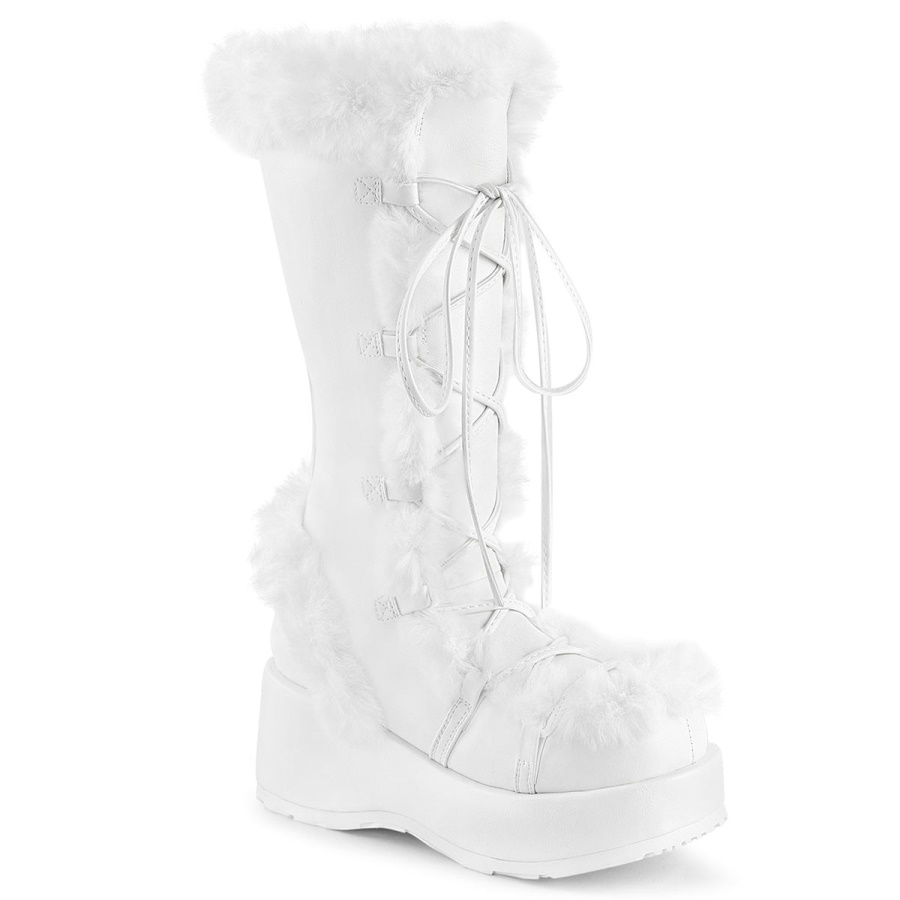 cubby_311_demonia_white_vegan_leather.jpg Cubby-311 Demonia White Vegan Leather - Image 1