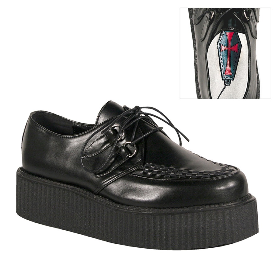 demonia_black_vegan_leather_v_creeper_502.jpg Demonia Black Vegan Leather V-Creeper-502 - Image 1