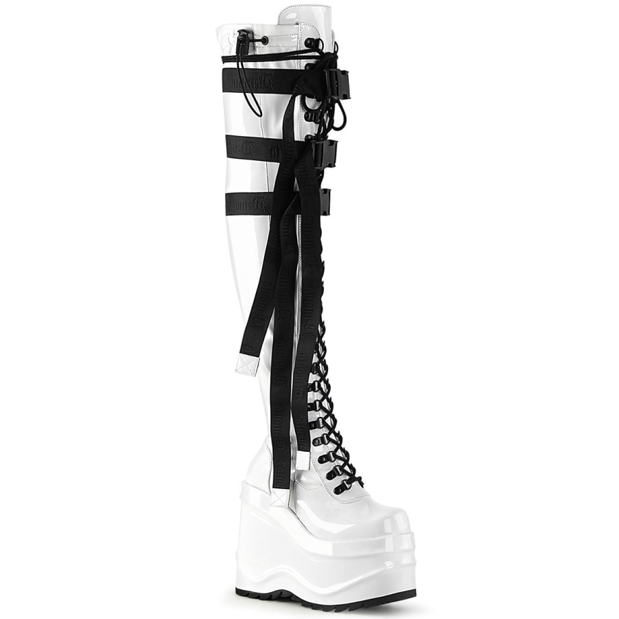 demonia_white_stretch_patent_wave_315.jpg Demonia White Stretch Patent Wave-315 - Image 1