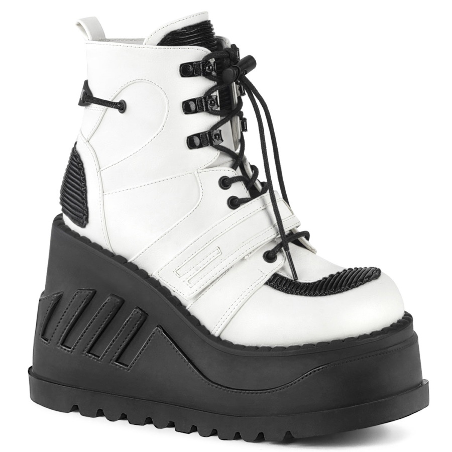 stomp_13_white_vegan_leather_demonia.jpg Stomp-13 White Vegan Leather Demonia - Image 1