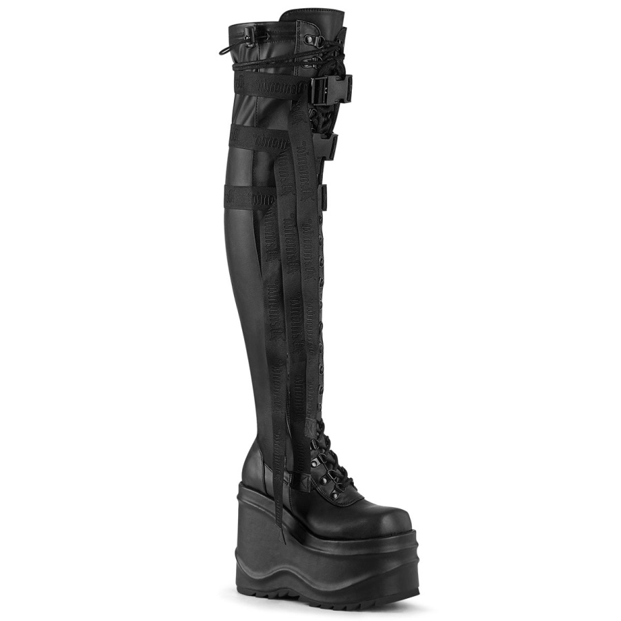 wave_315_black_stretch_vegan_leather_demonia.jpg Wave-315 Black Stretch Vegan Leather Demonia - Image 1