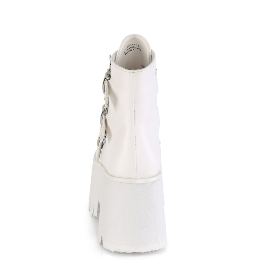 Ashes-55 White Vegan Leather Demonia