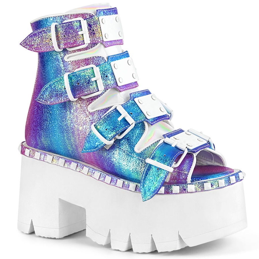 Ashes-70 Demonia Multi Iridescent Vegan Leather