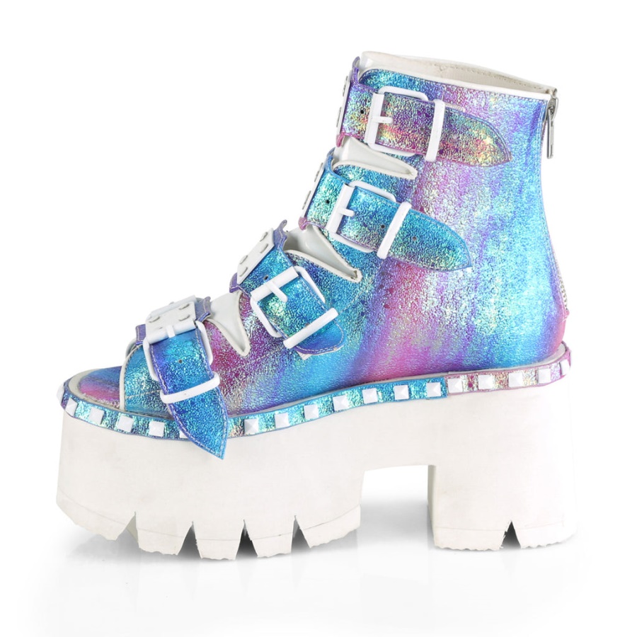 Ashes-70 Demonia Multi Iridescent Vegan Leather