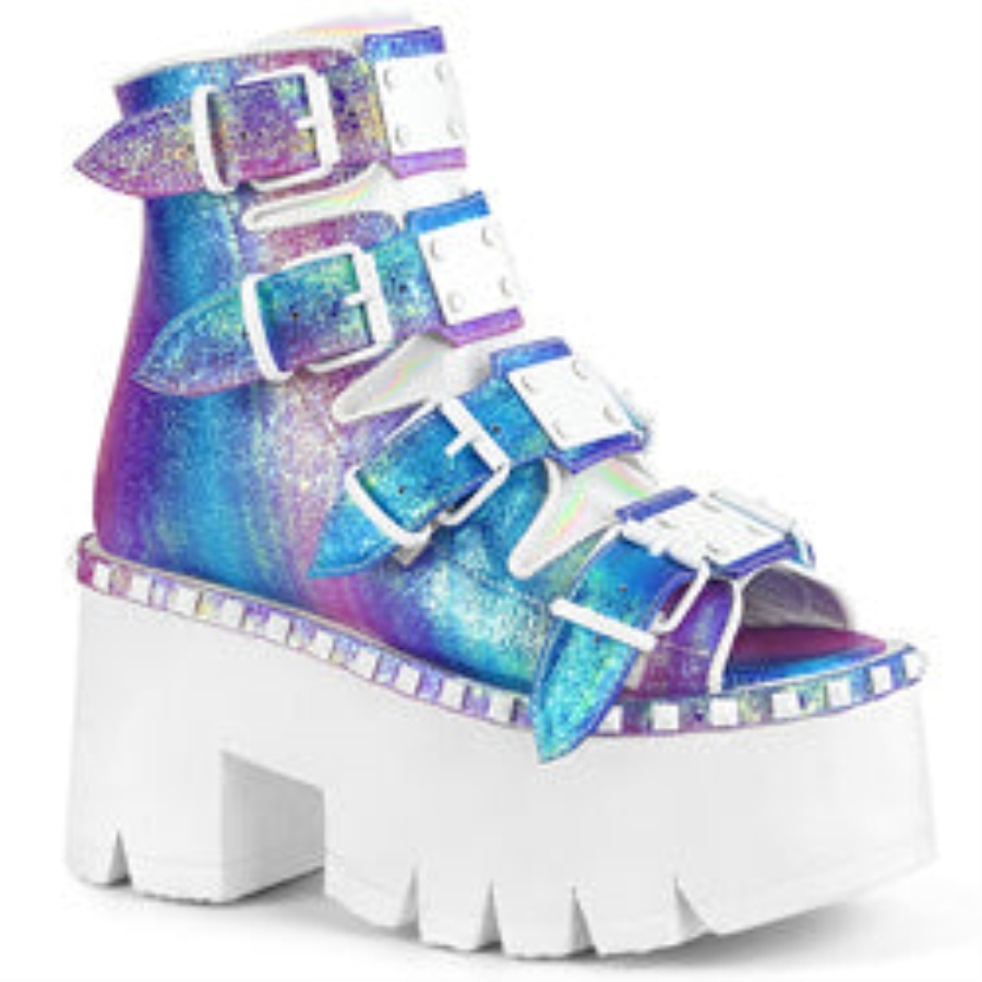 Ashes-70 Demonia Multi Iridescent Vegan Leather