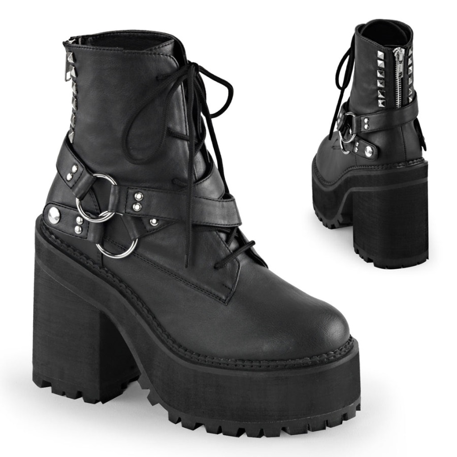 Assault-101 Black Vegan Leather Demonia