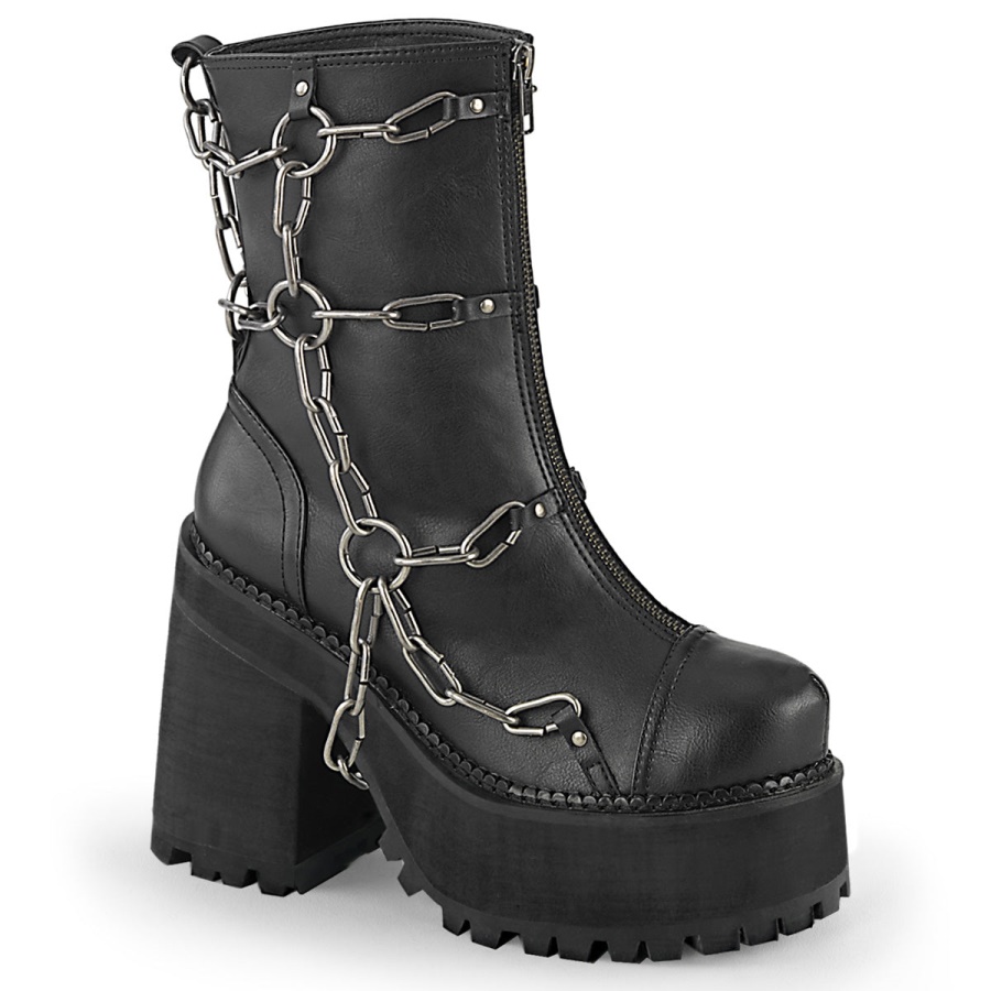 Assault-66 Demonia Black Vegan Leather