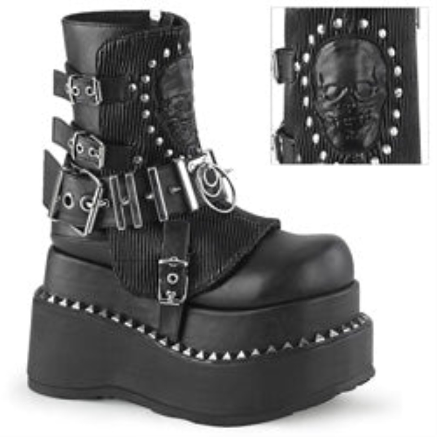 Bear-150 Demonia Black Vegan Leather