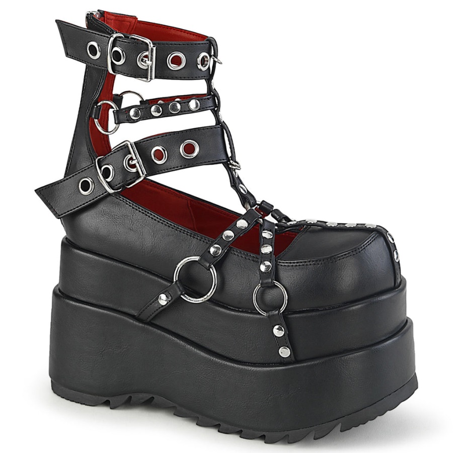 Bear-28 Black Vegan Leather Demonia