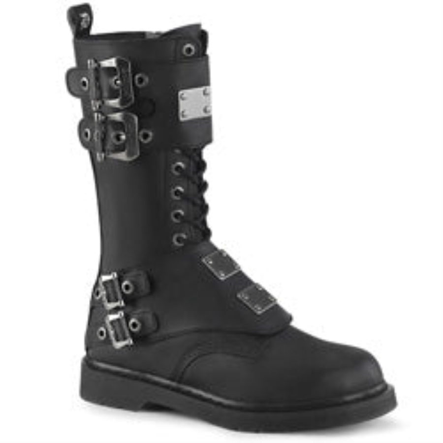 Bolt-345 Black Vegan Leather Demonia