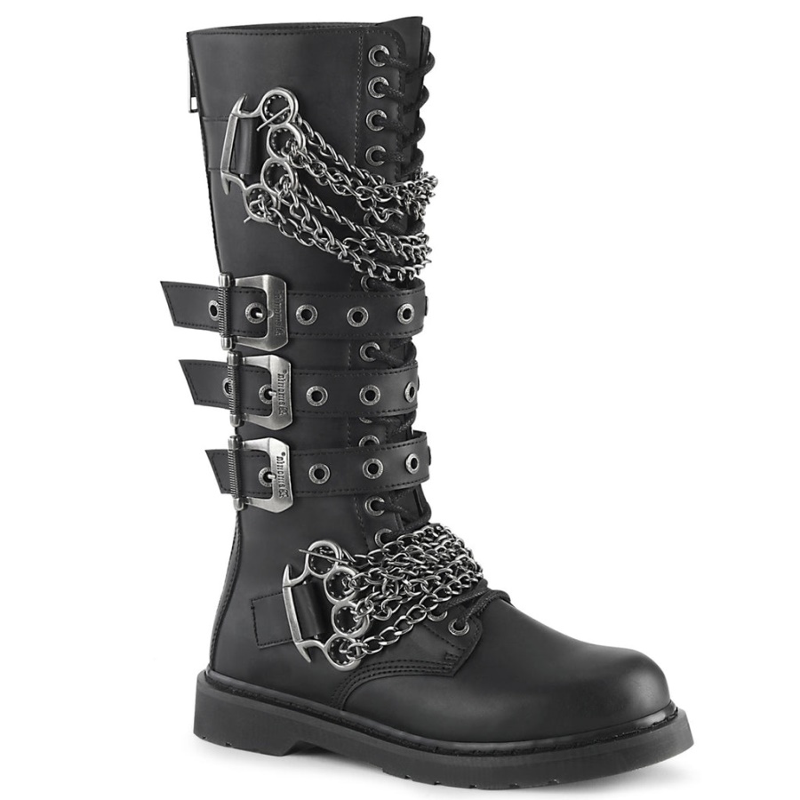 Bolt-450 Black Vegan Leather Demonia