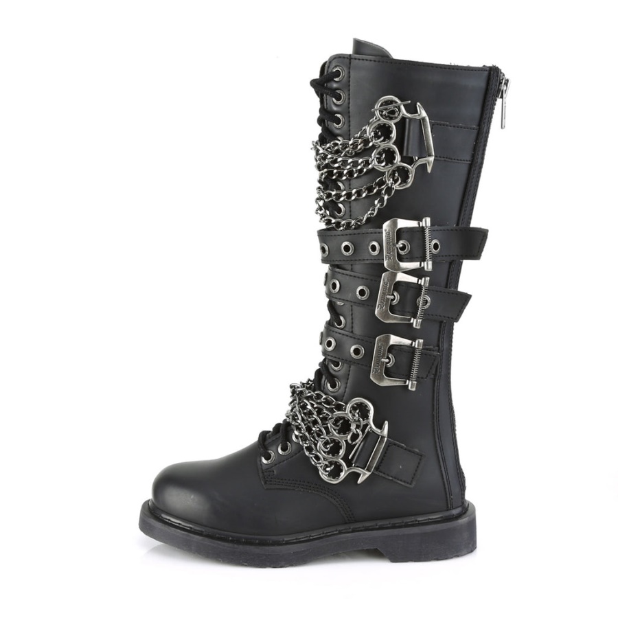 Bolt-450 Black Vegan Leather Demonia
