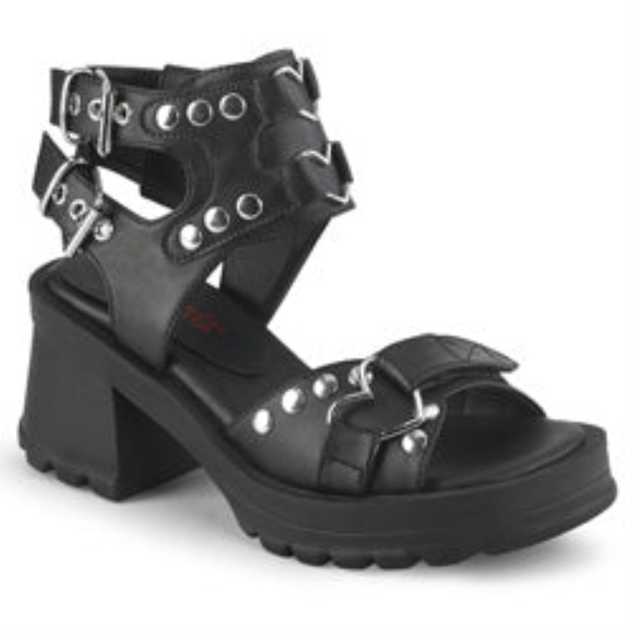 Bratty-07 Black Vegan Leather Demonia