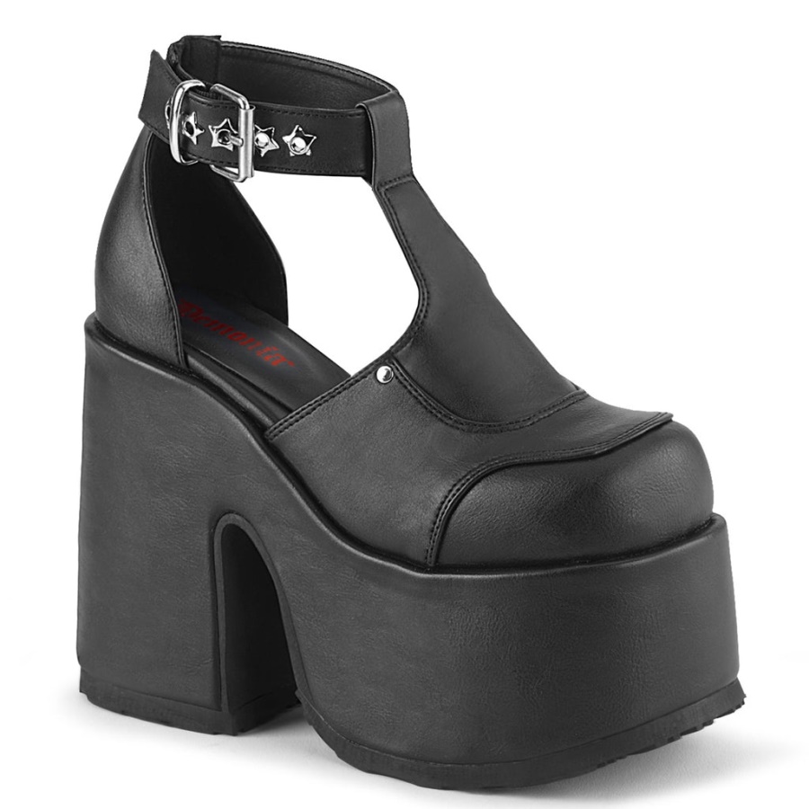 Camel-103 Black Vegan Leather Demonia