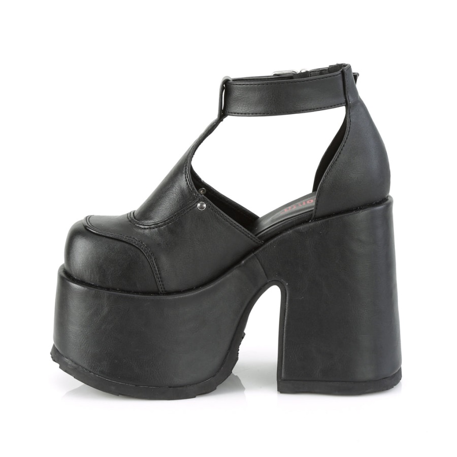 Camel-103 Black Vegan Leather Demonia