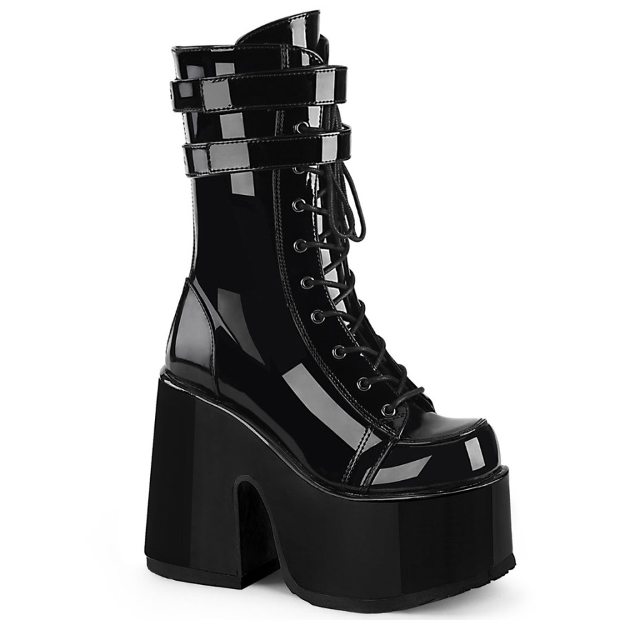 Camel-250 Black Patent Demonia