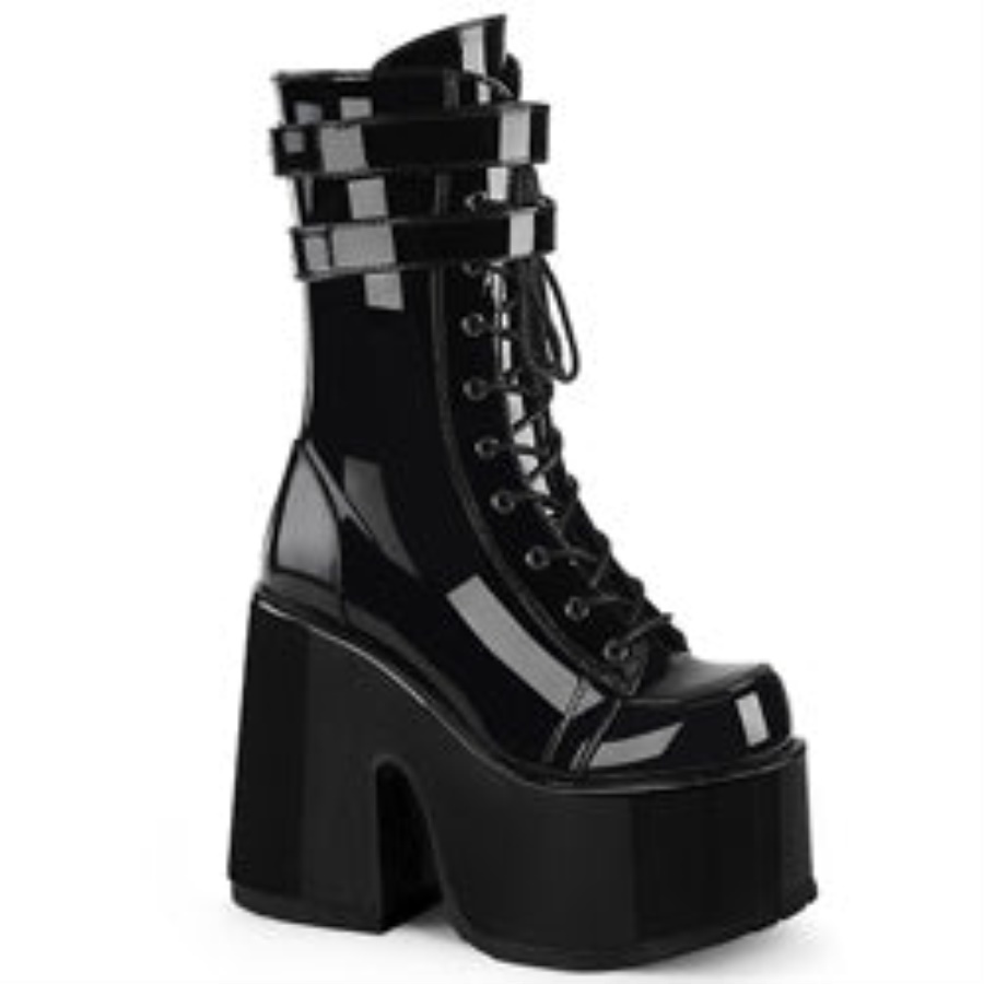 Camel-250 Black Patent Demonia