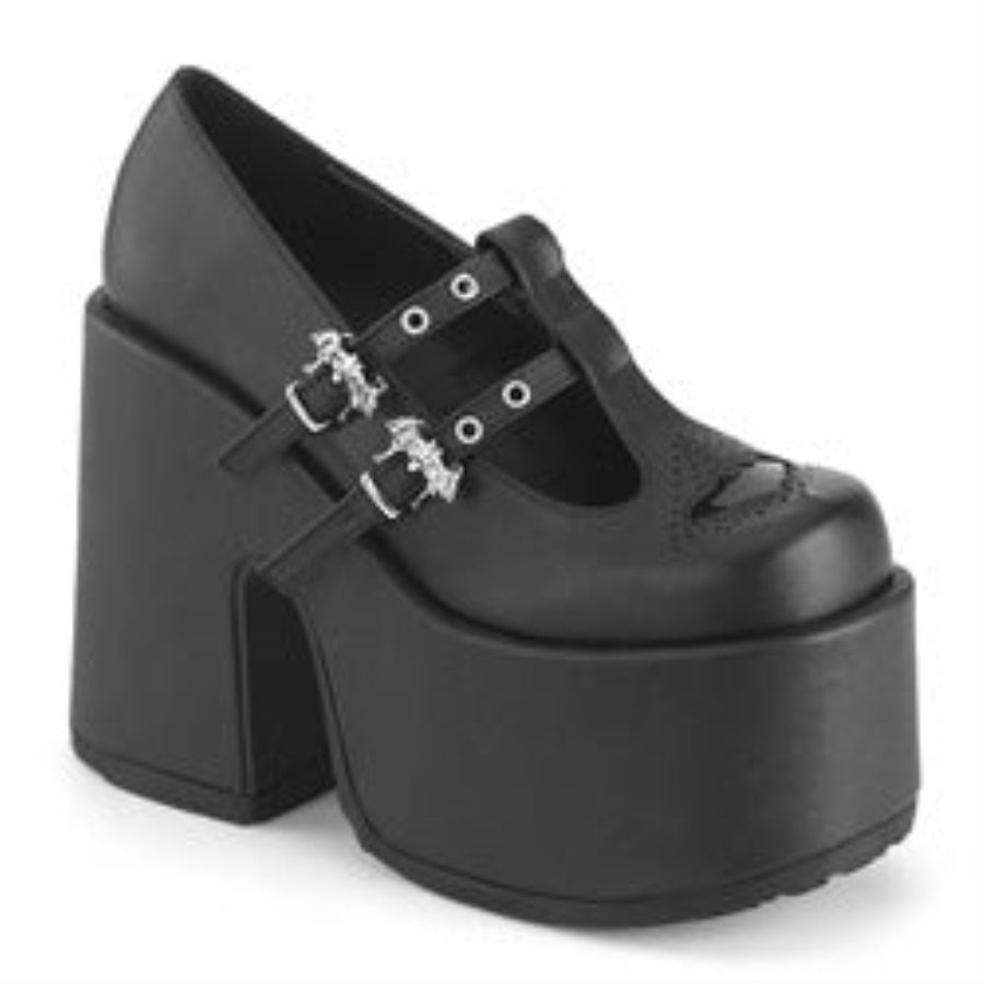 Camel-55 Black Vegan Leather Demonia