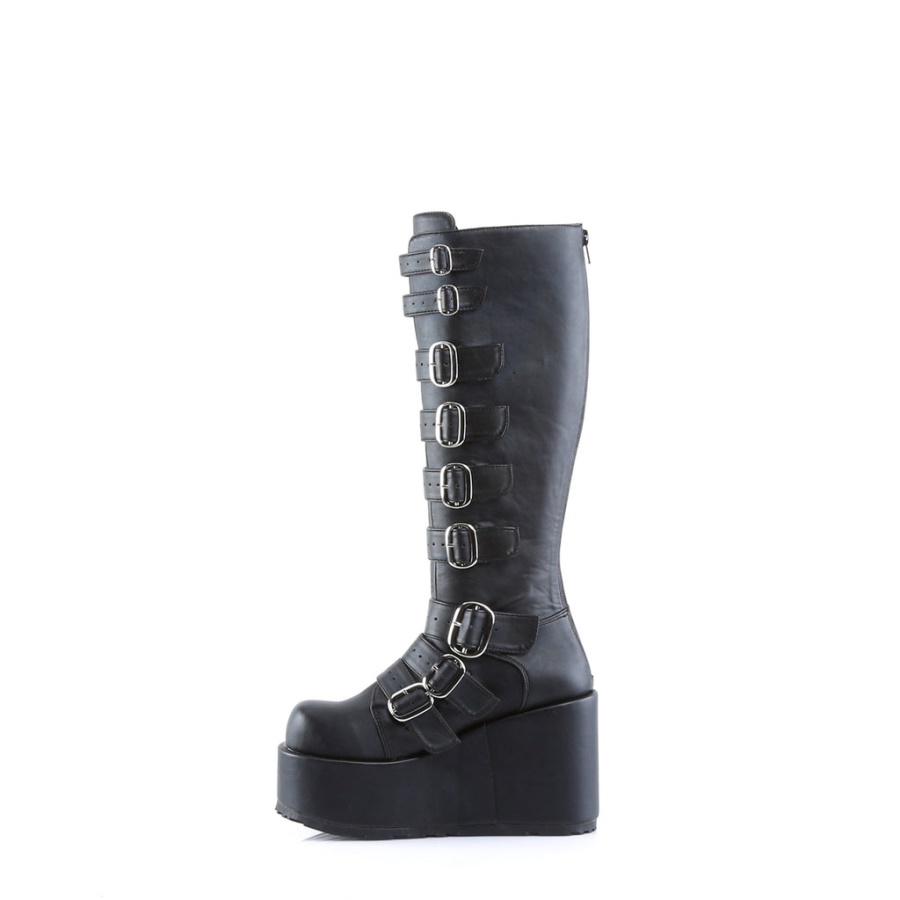 Concord-108 Black Vegan Leather Demonia