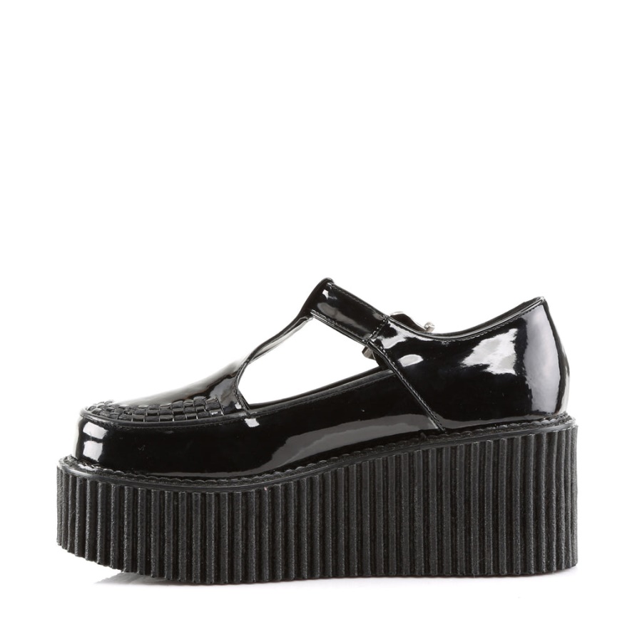 Creeper-214 Black Patent Demonia