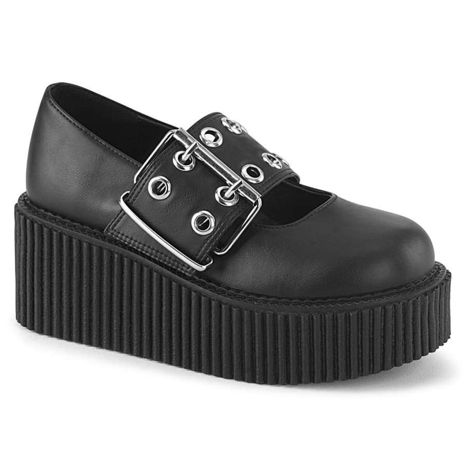 Creeper-230 Black Vegan Leather Demonia