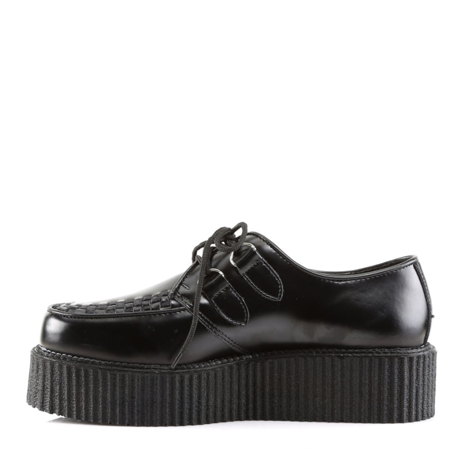Creeper-402 Black Leather Demonia