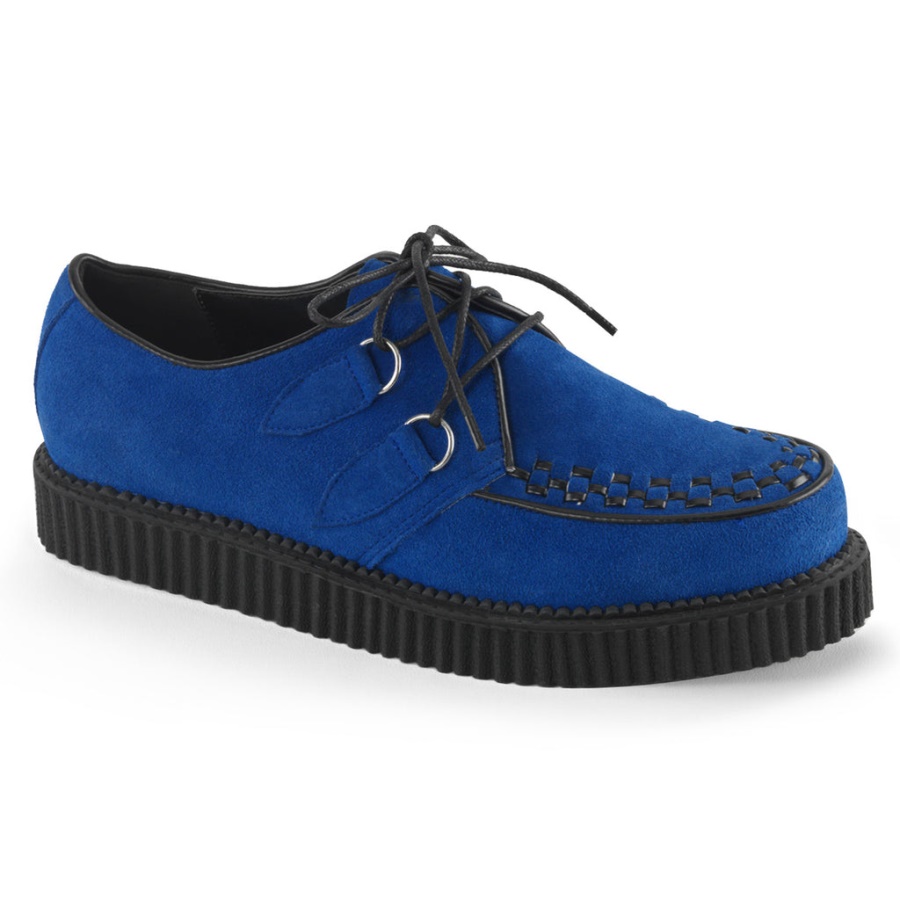 Creeper-602S Royal Blue Suede Demonia