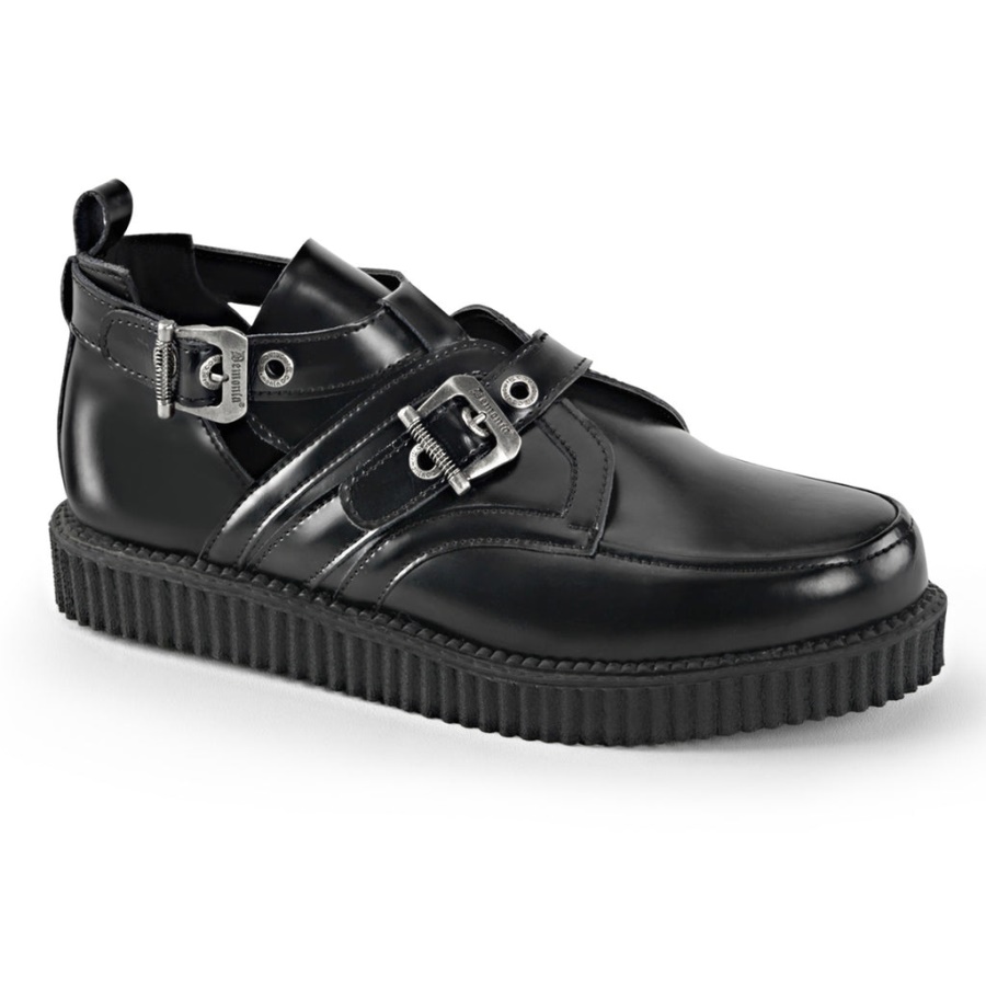 Creeper-615 Demonia Black Leather