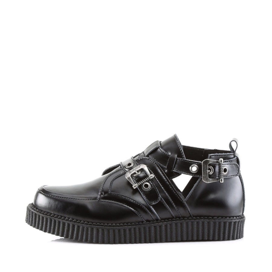 Creeper-615 Demonia Black Leather