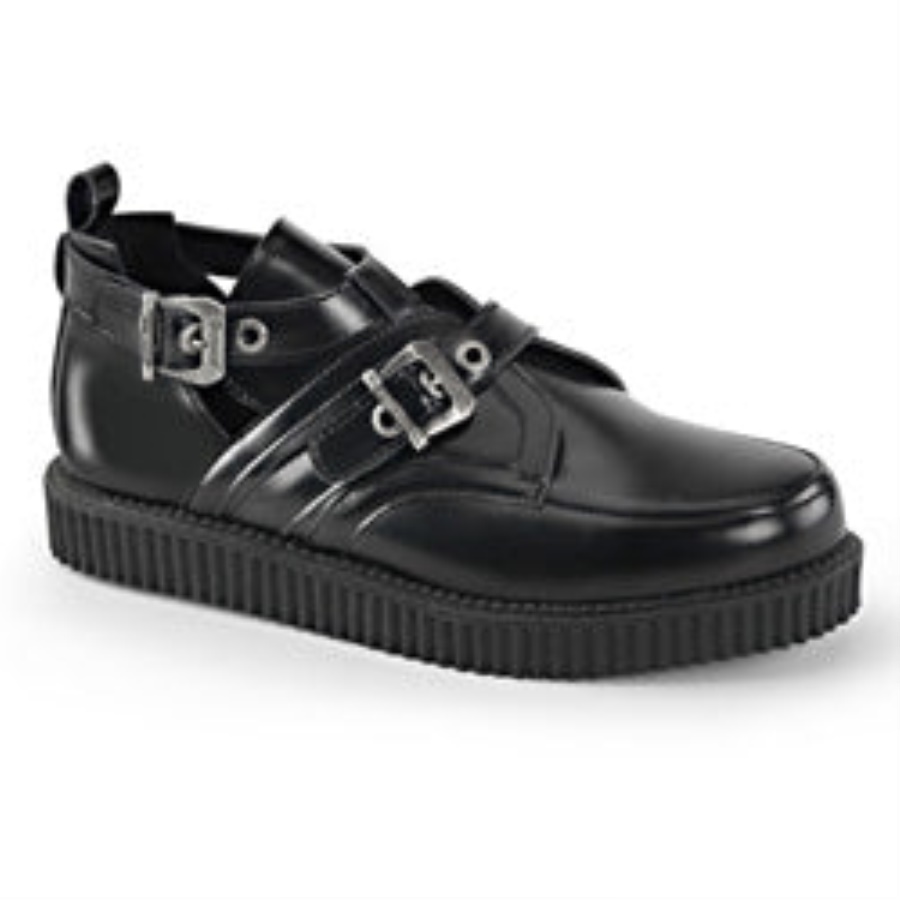 Creeper-615 Demonia Black Leather