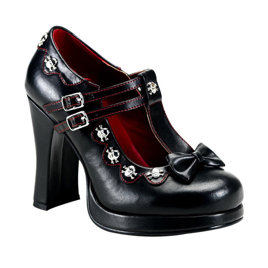 Crypto-06 Black Vegan Leather Demonia
