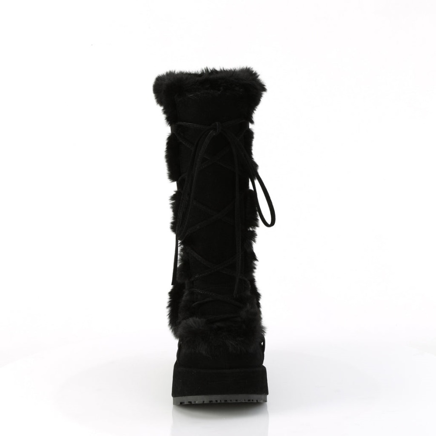 Cubby-311 Black Vegan Suede Demonia