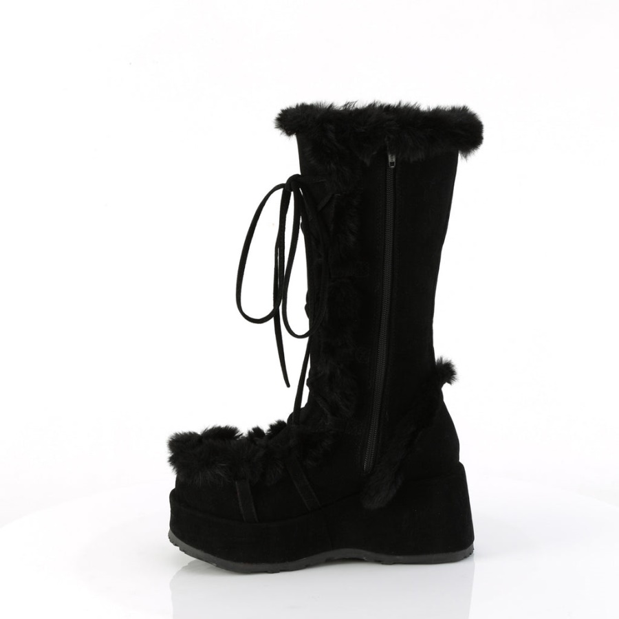 Cubby-311 Black Vegan Suede Demonia