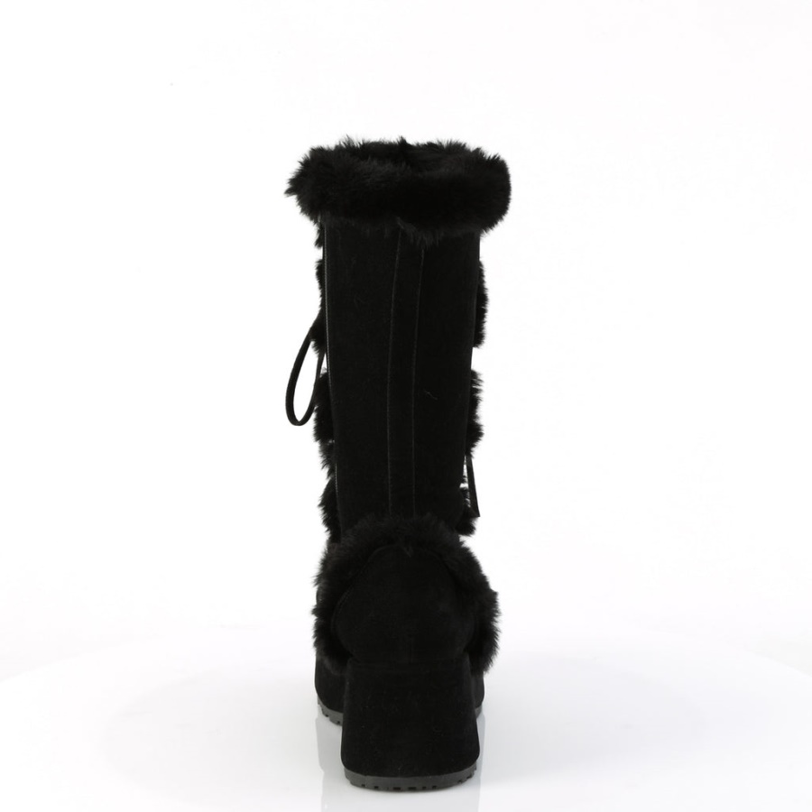 Cubby-311 Black Vegan Suede Demonia