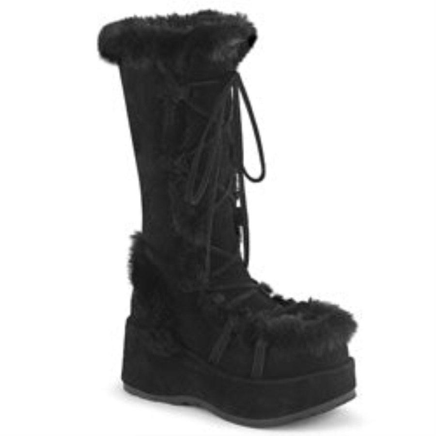 Cubby-311 Black Vegan Suede Demonia