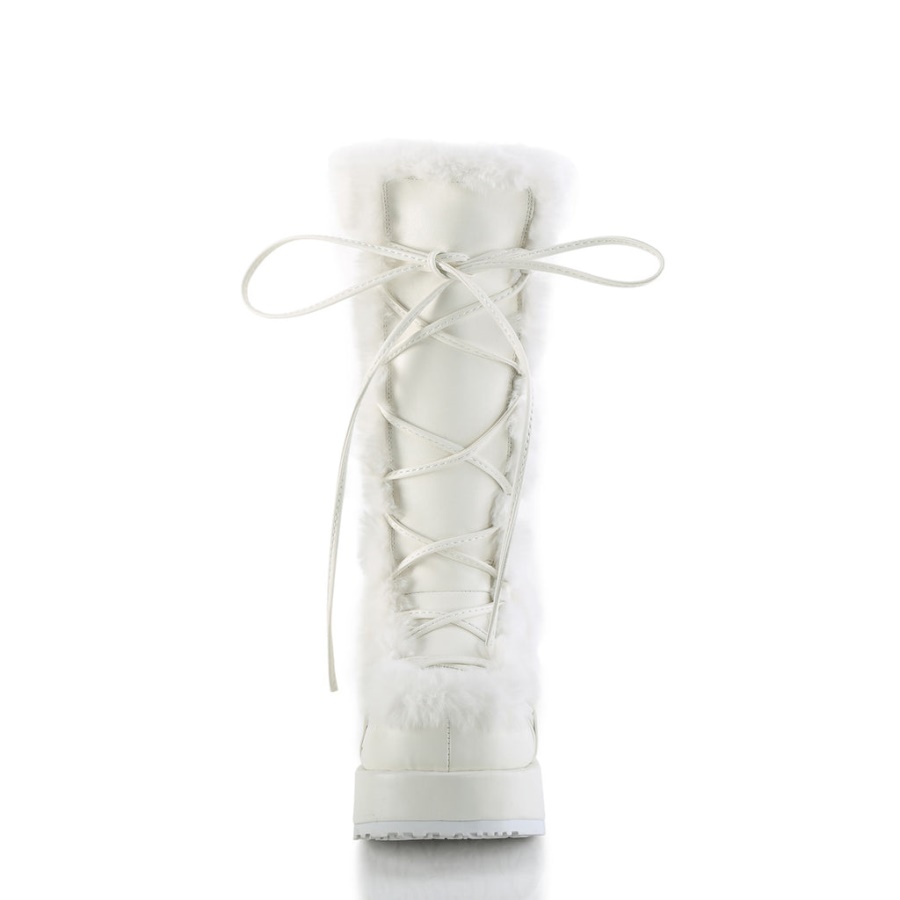Cubby-311 Demonia White Vegan Leather