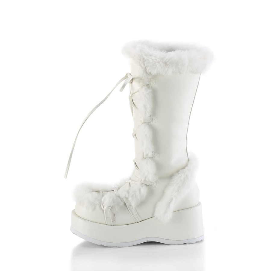 Cubby-311 Demonia White Vegan Leather
