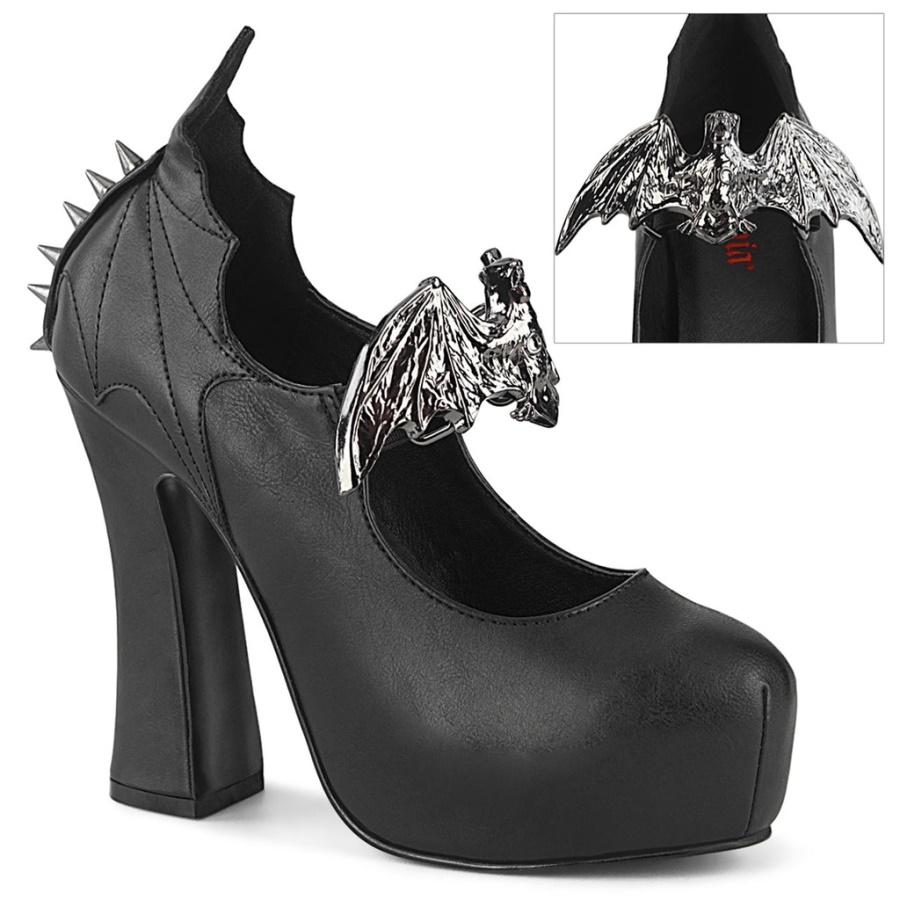 Demon-18 Demonia Black Vegan Leather
