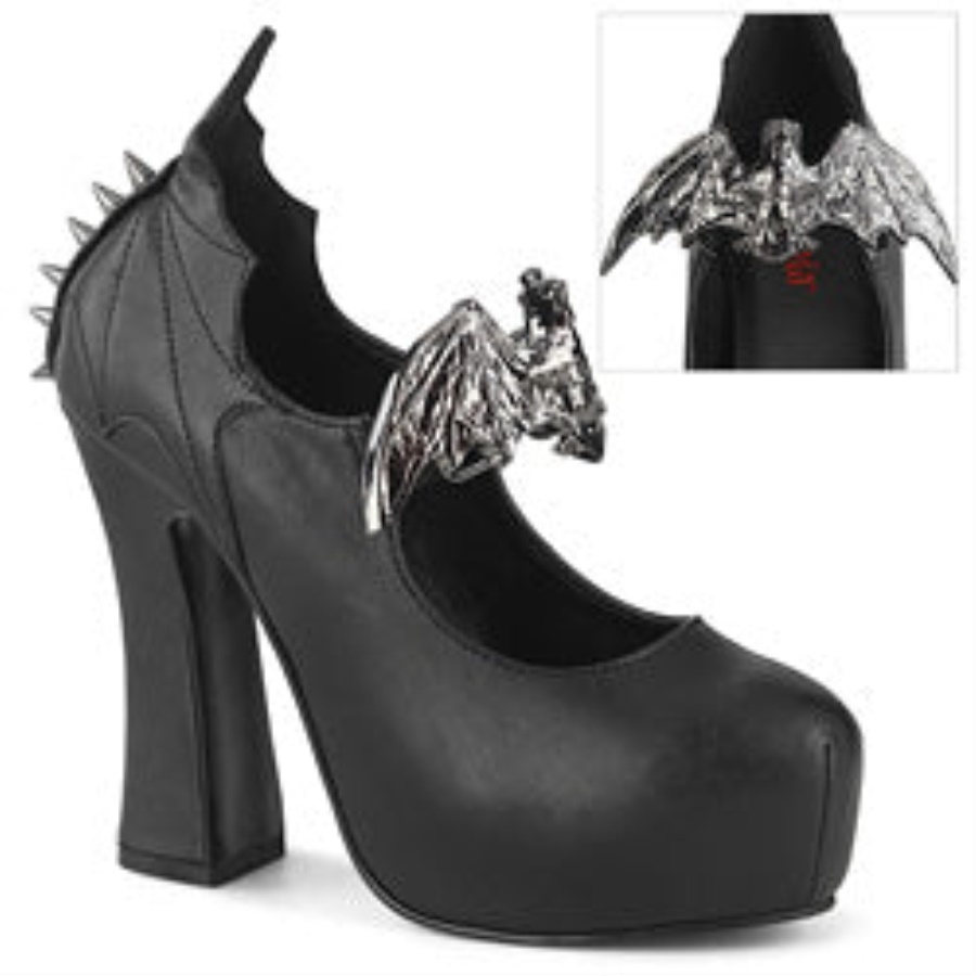 Demon-18 Demonia Black Vegan Leather