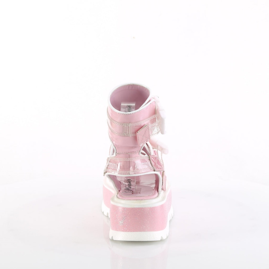 Demonia Baby Pink Holo Patent Slacker-15B