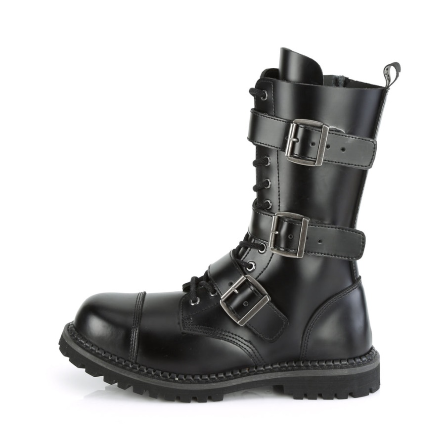 Demonia Black Leather Riot-12Bk