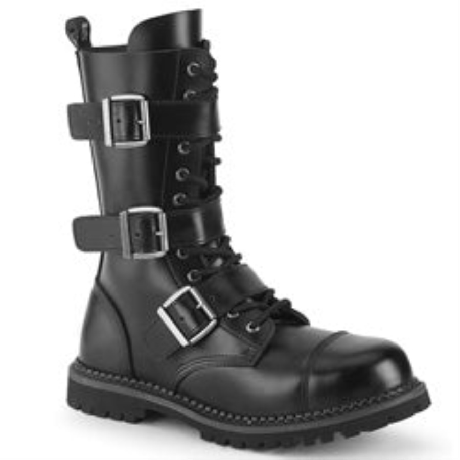 Demonia Black Leather Riot-12Bk