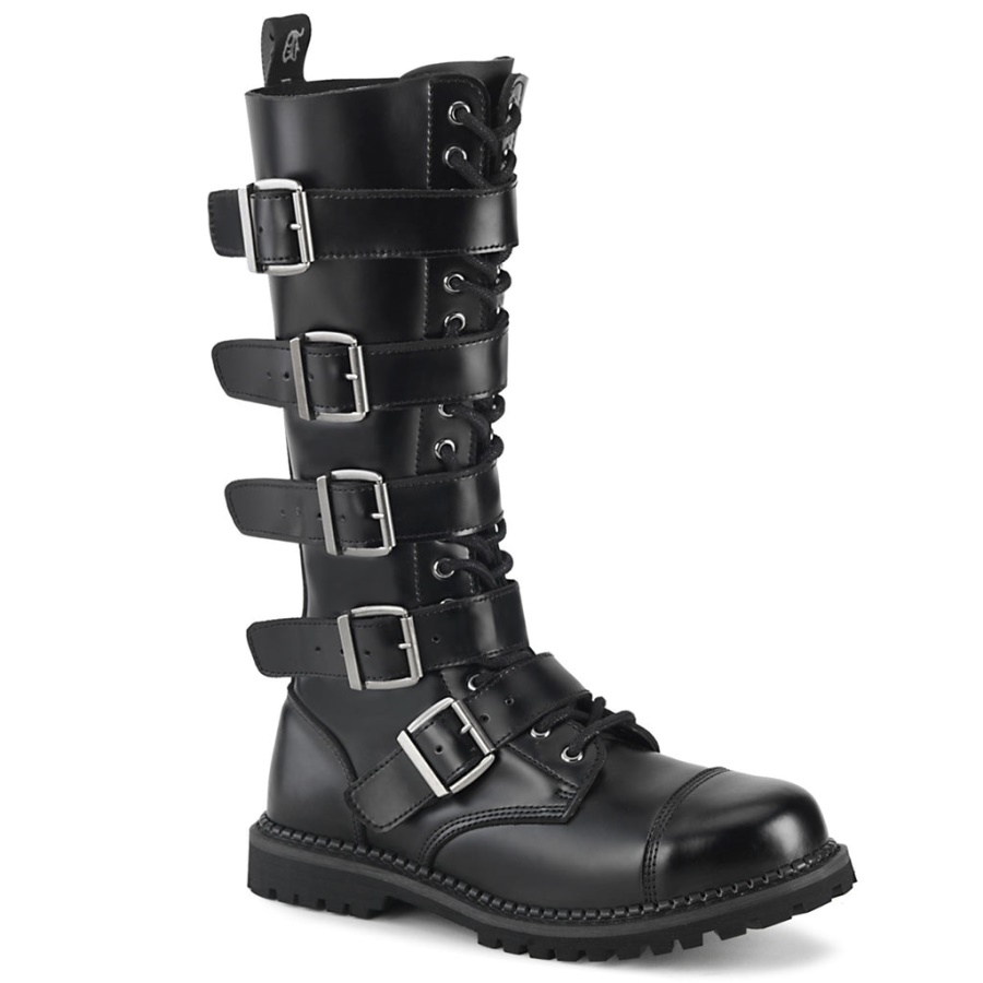 Demonia Black Leather Riot-18Bk