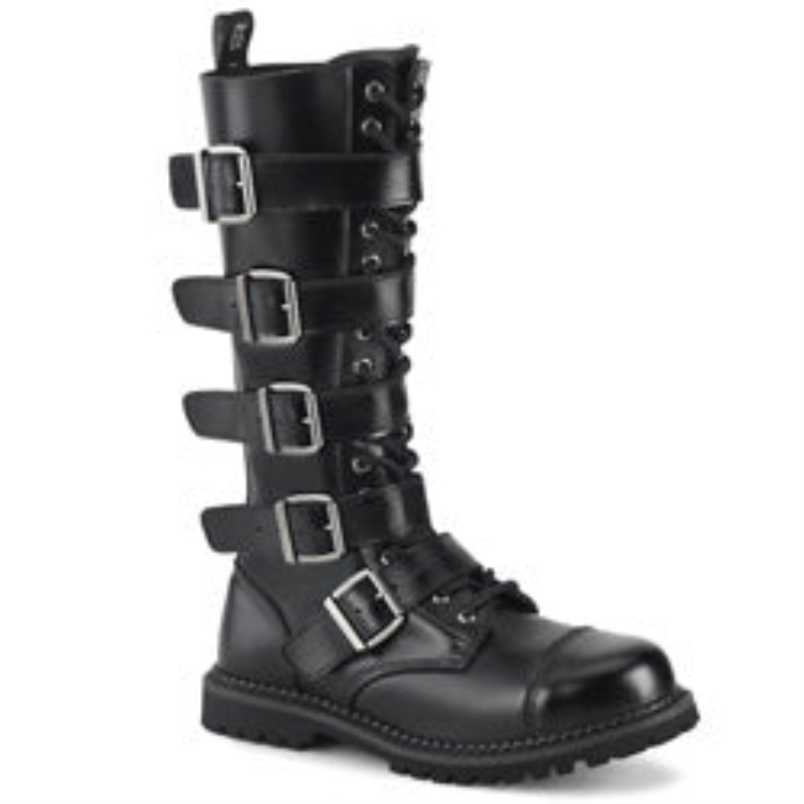 Demonia Black Leather Riot-18Bk