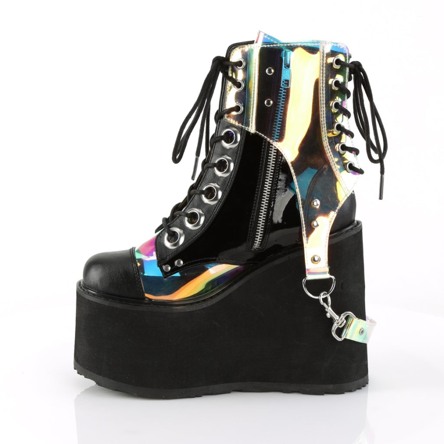 Demonia Black Patent Wave-150
