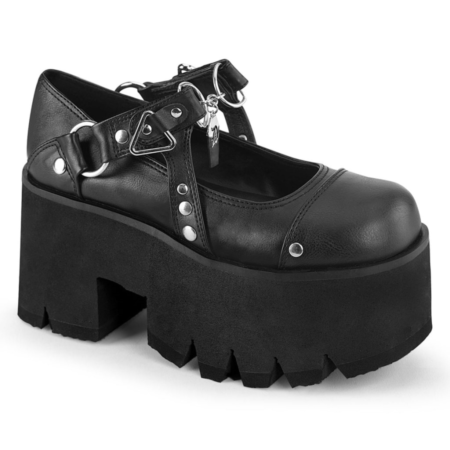 Demonia Black Str Vegan Leather Emily-377