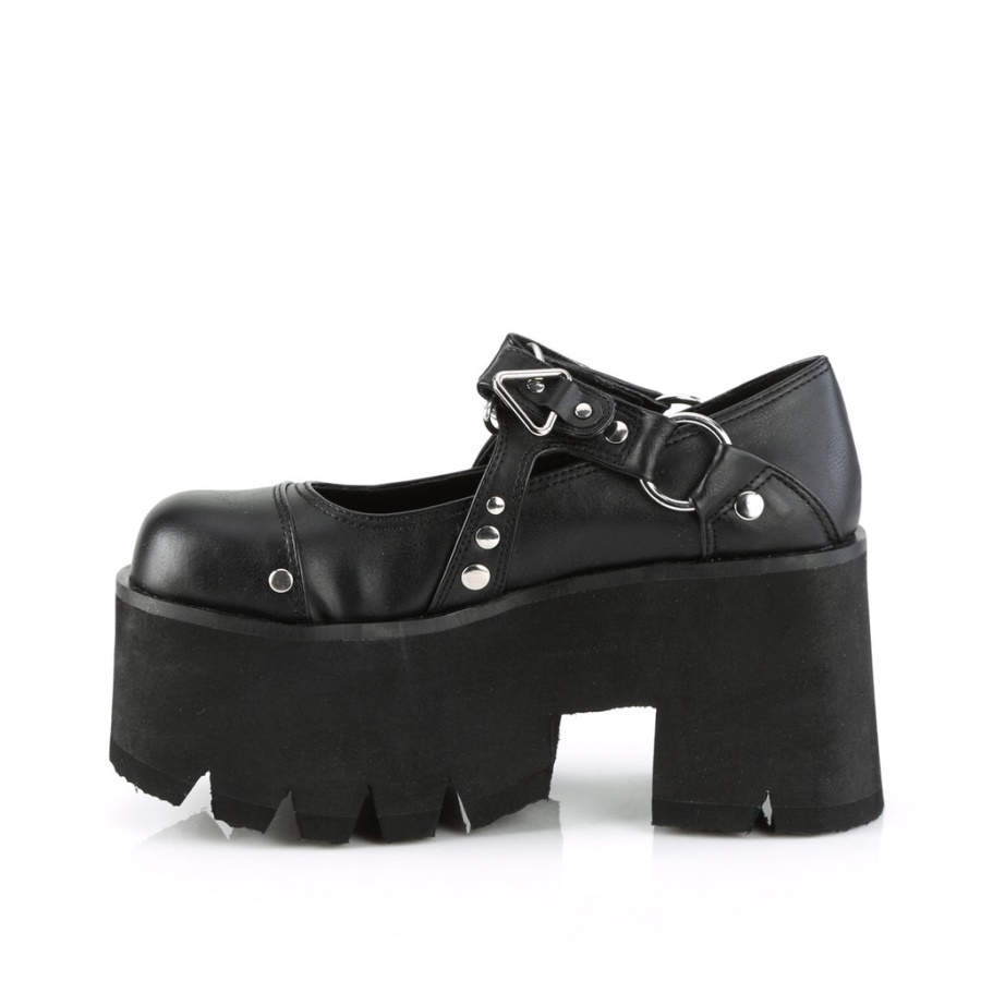 Demonia Black Str Vegan Leather Emily-377