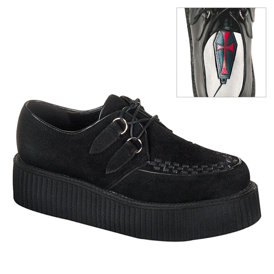 Demonia Black Suede Creeper-402S