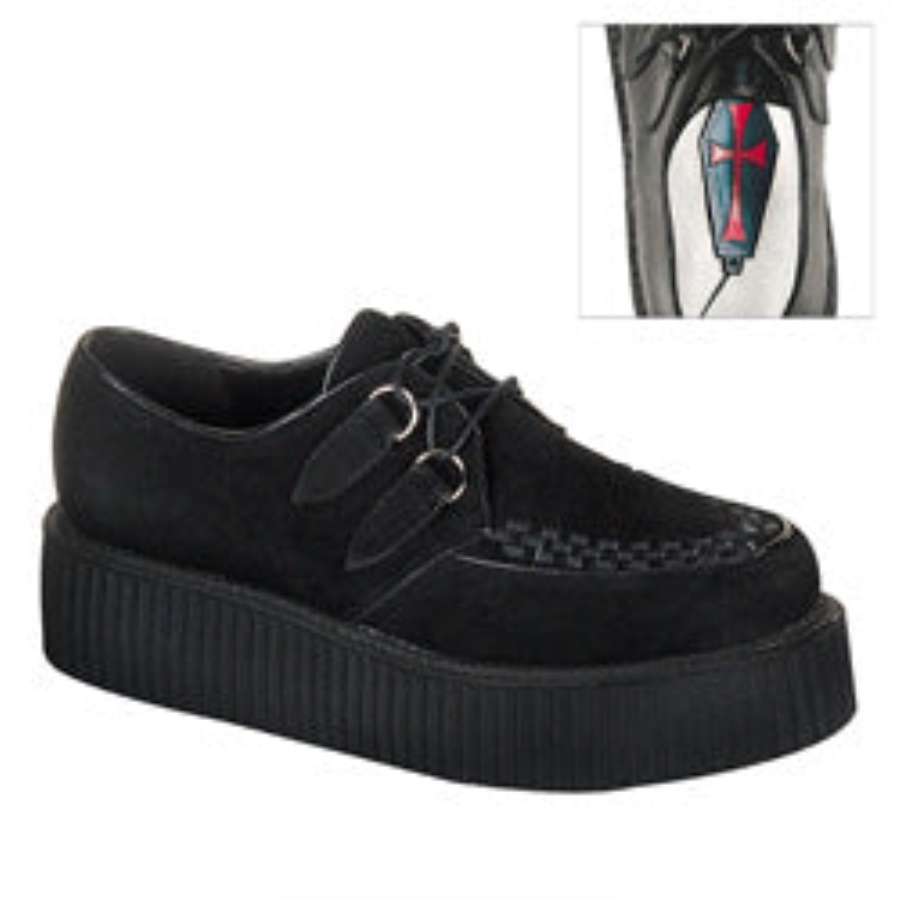 Demonia Black Suede Creeper-402S